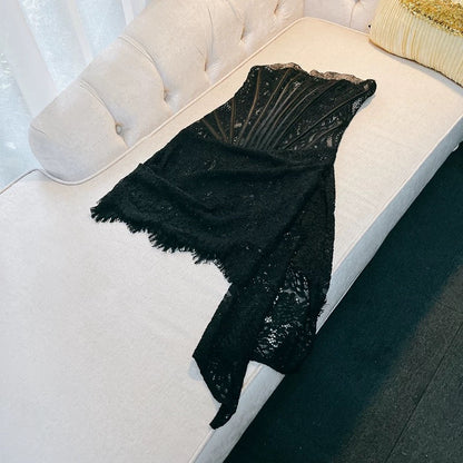 Sexy Sheath Strapless Lace Sleeveless Formal Short 8th Grade Homecoming Dress Summer Middle School Hoco Dresses Cocktail Dress Birthday Outfits W969