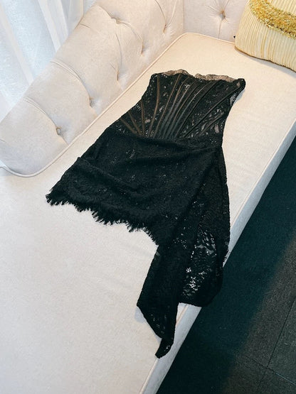 Sexy Sheath Strapless Lace Sleeveless Formal Short 8th Grade Homecoming Dress Summer Middle School Hoco Dresses Cocktail Dress Birthday Outfits W969