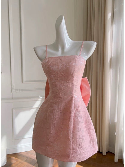 Sexy A Line Spaghetti Straps Pink Lace Sleeveless Formal Short 8th Grade Homecoming Dress Summer Middle School Hoco Dresses Birthday Outfits W971