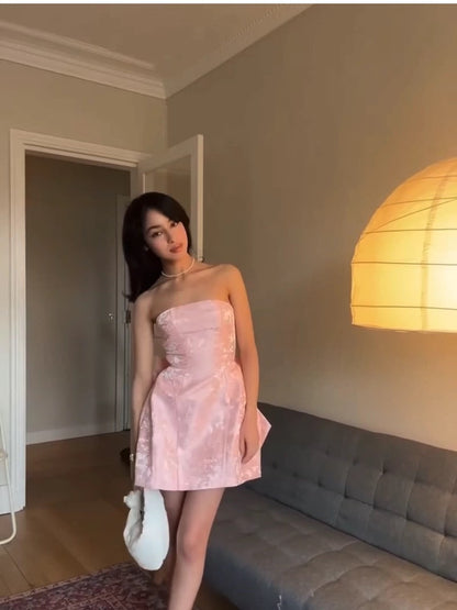 Sexy A Line Spaghetti Straps Pink Lace Sleeveless Formal Short 8th Grade Homecoming Dress Summer Middle School Hoco Dresses Birthday Outfits W971