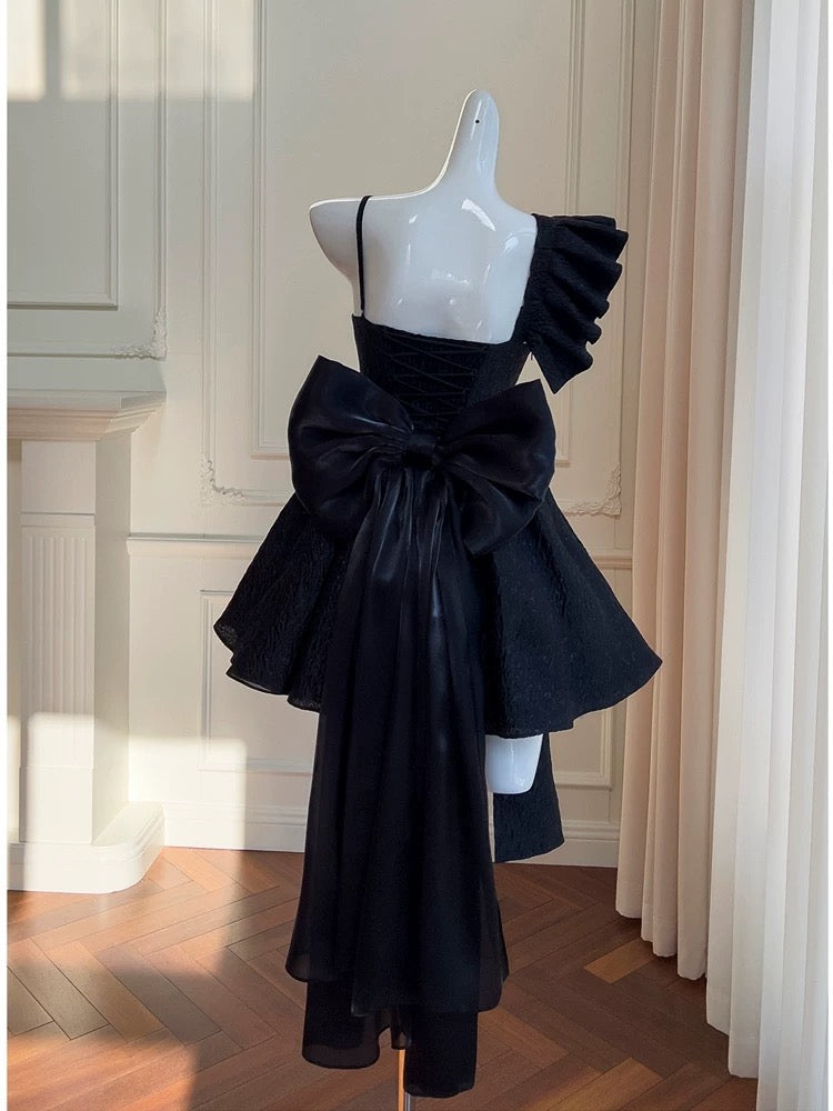 Cute Ball Gown Black Lace Flowers Short Summer 18th Birthday Dresses Hoco Dress Mini 21st Birthday Outfit Cocktail Dresses W979