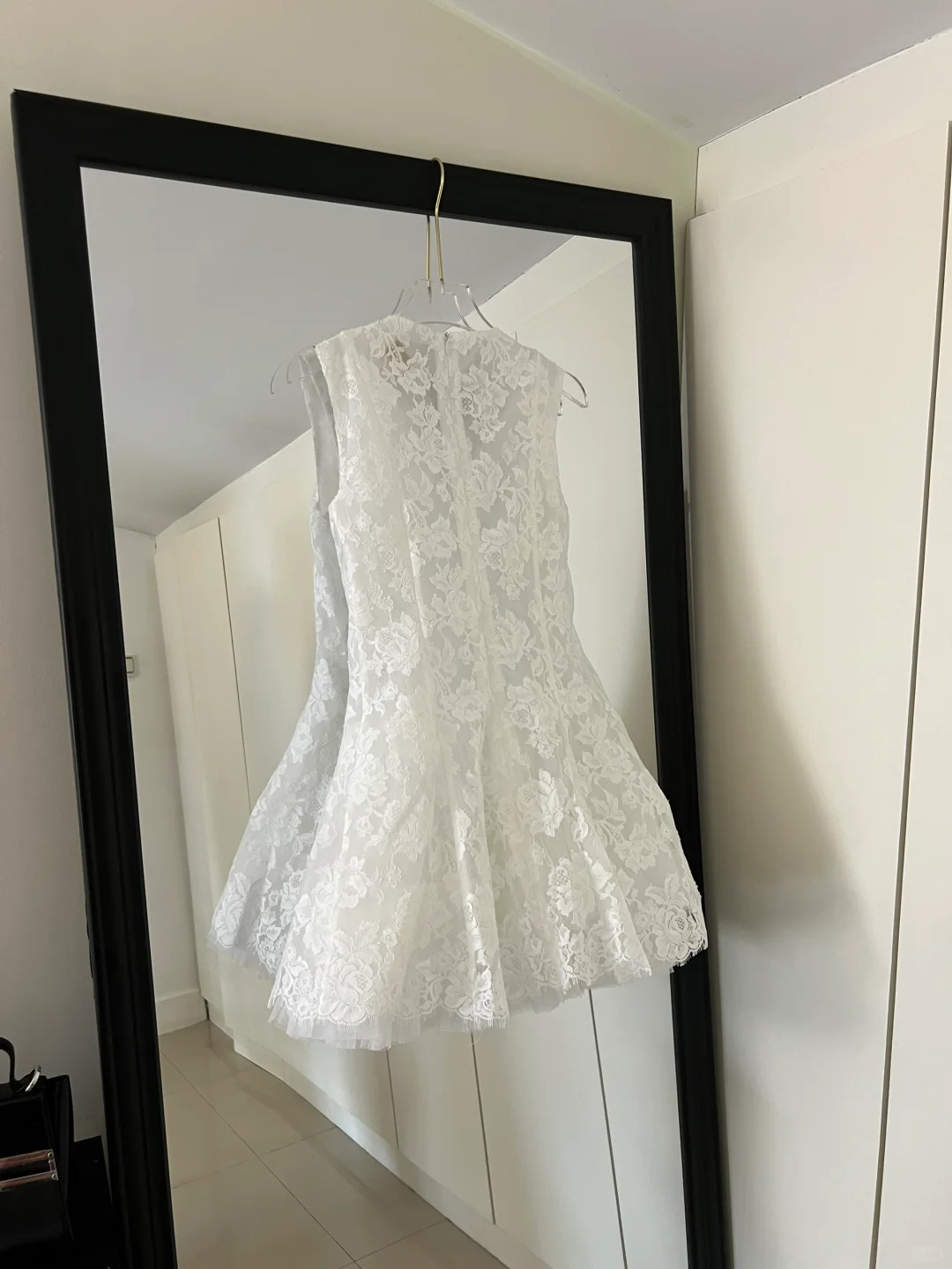 Cute A line Scoop Neck White Lace Formal Short 8th Grade Homecoming Dress Summer Middle School Hoco Dresses Birthday Outfits W994