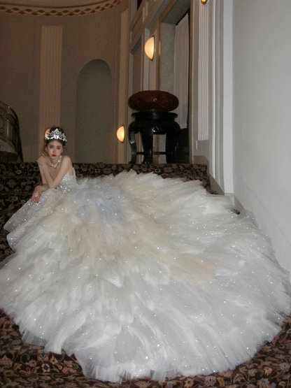 Pretty Wedding Dress Sheath Sweetheart Sequin White Long Luxury Wedding Dresses Bridal Gowns Brides Gown WD078