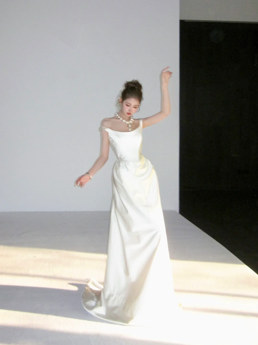 Simple Wedding Dress Sheath Off The Shoulder Summer Long White Wedding Dresses Bride Dress Bridal Gowns WD079