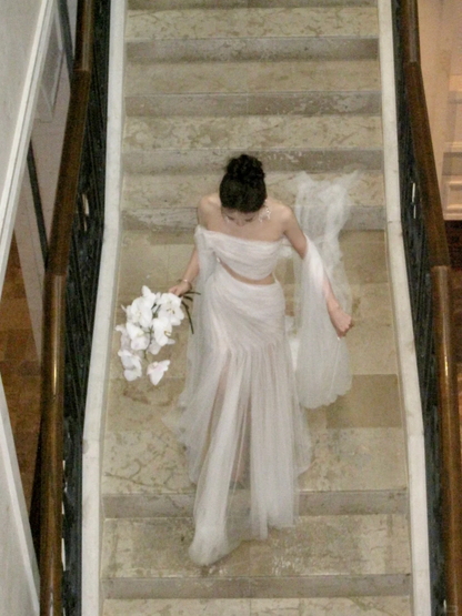 Simple Wedding Dress Sheath Off The Shoulder Summer Long Tulle White Wedding Dresses Bride Dress Bridal Gowns WD081