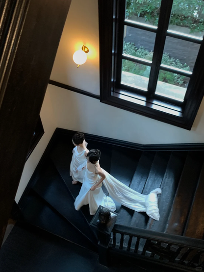 Simple Wedding Dress Mermaid Strapless Summer Long Satin White Wedding Dresses Bride Dress Bridal Gowns WD084