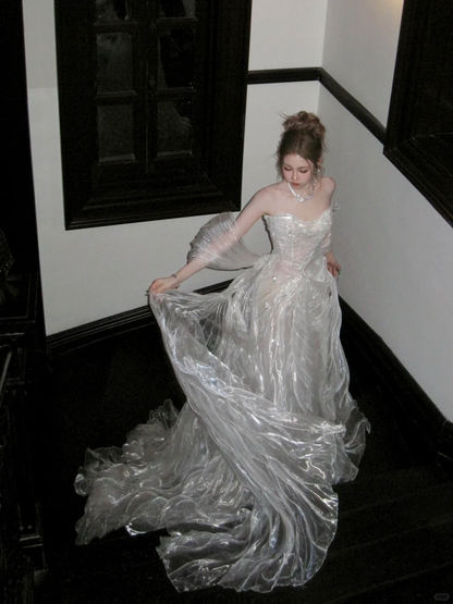 Pretty Wedding Dress Mermaid Sweetheart White Long Luxury Wedding Dresses Bridal Gowns Brides Gown WD096