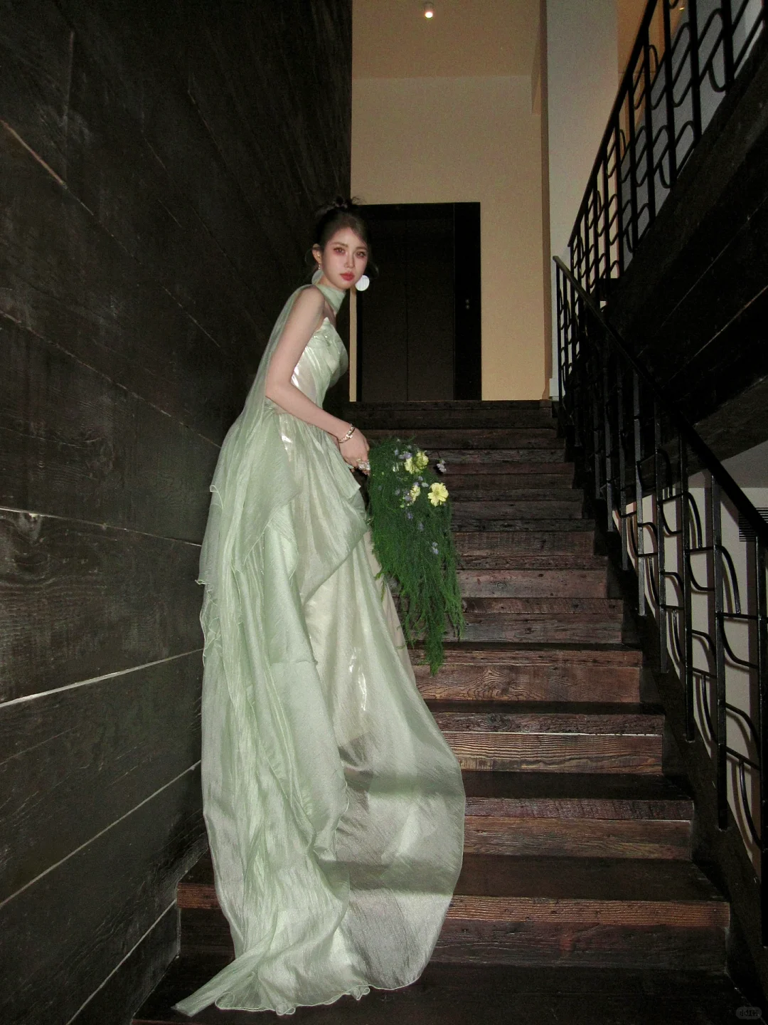 Classy A line Strapless Sage Green Satin Layers Long Prom Dresses Party Dress Birthday Outfits Graduation Dresses WD096