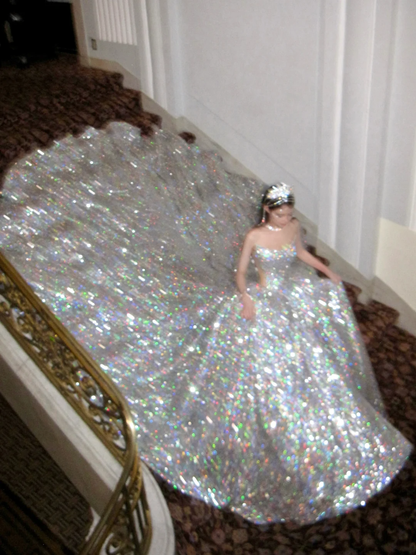 Pretty Wedding Dress Ball Gown Strapless Silver Sequin Long Luxury Wedding Dresses Bridal Gowns Brides Gown WD098