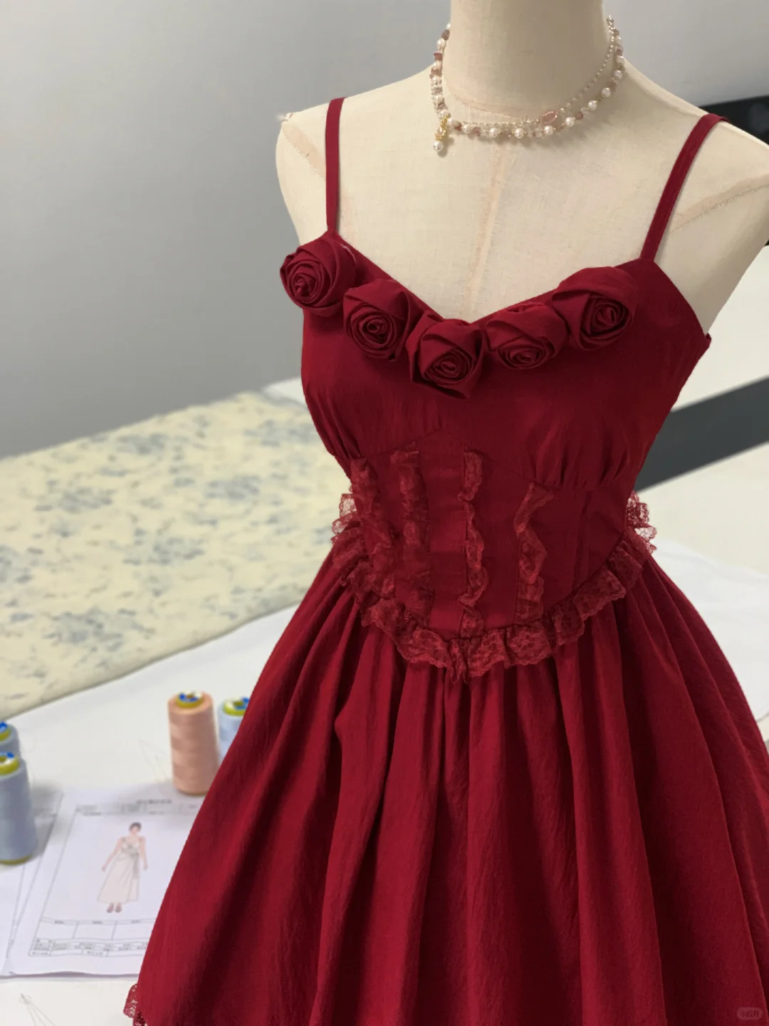 Vintage Spaghetti Straps Red V Neck A Line Short Birthday Dress Formal Graduation Homecoming Dress S964