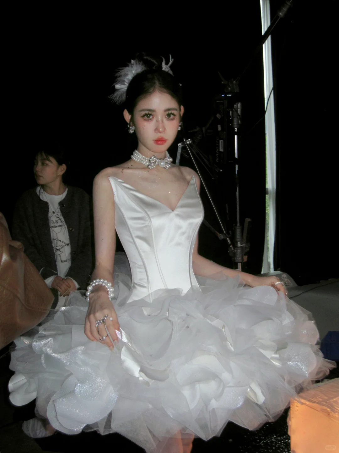 Cute A Line Strapless White Satin Tulle Short Party Dress Birthday Dress SH2926