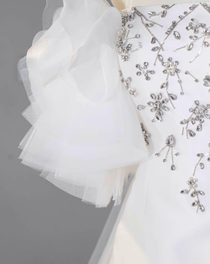 Classy Strapless White A Line Homecoming Dress Mini Party Dress S303