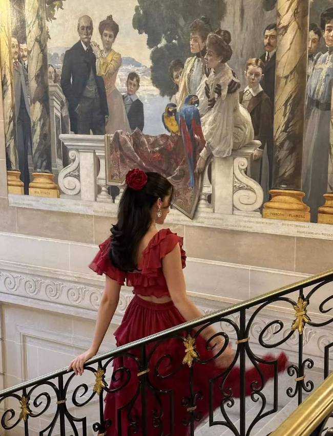 Burgundy A Line Straps Ruffle Chiffon Satin Prom Dress Evening Dress SH2258