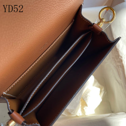 H SAC ROULIS BROWN  GOLD BUCKLE 19CM