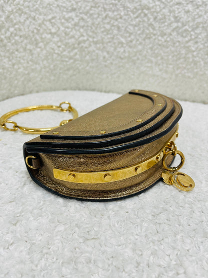 Chloe gold leather nile bracelet minaudiere crossbody bag