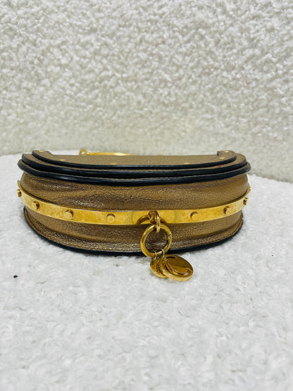 Chloe gold leather nile bracelet minaudiere crossbody bag