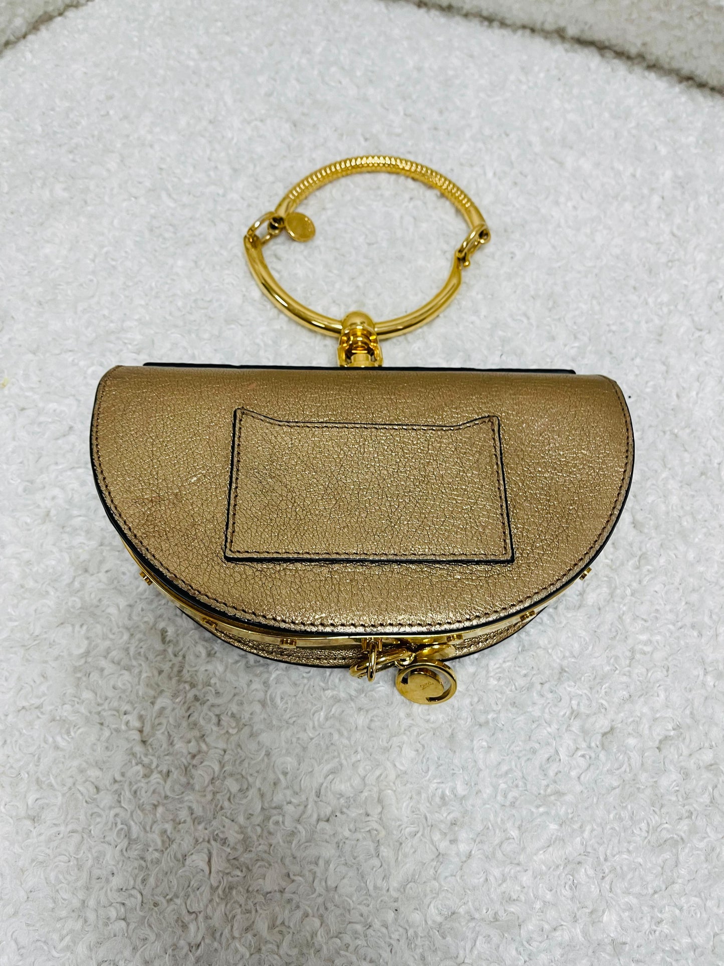 Chloe gold leather nile bracelet minaudiere crossbody bag