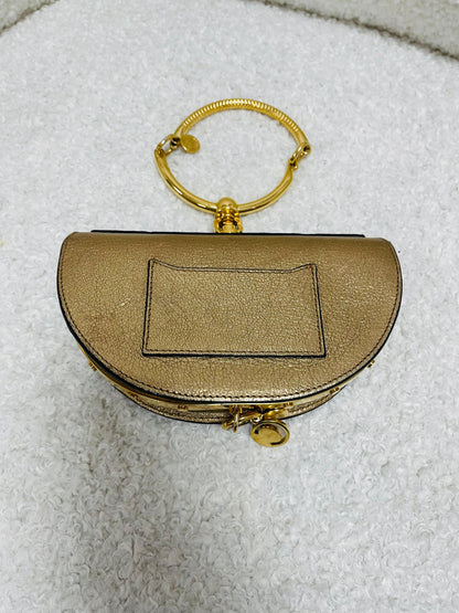 Chloe gold leather nile bracelet minaudiere crossbody bag