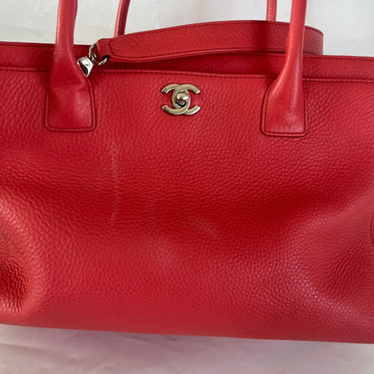 Chanel Pinkish-red Leather Executive Small Bag
