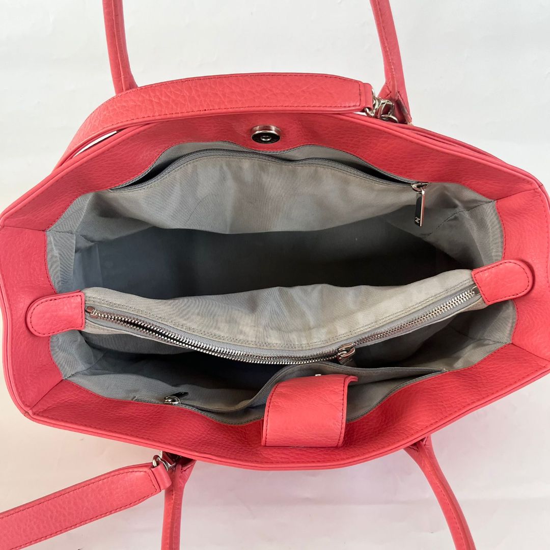 Chanel Pinkish-red Leather Executive Small Bag