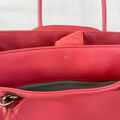 Chanel Pinkish-red Leather Executive Small Bag