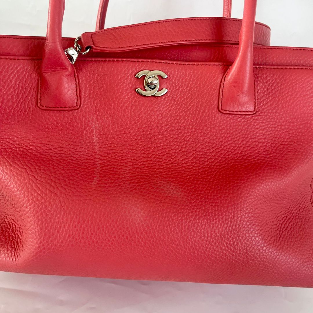Chanel Pinkish-red Leather Executive Small Bag