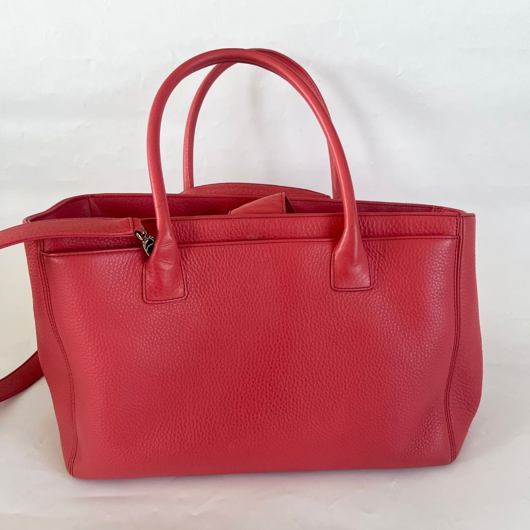 Chanel Pinkish-red Leather Executive Small Bag