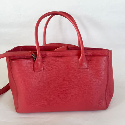 Chanel Pinkish-red Leather Executive Small Bag