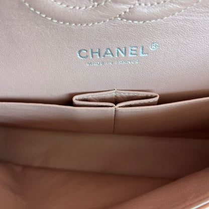 Chanel Gold/Orange Quilted Patent Leather Classic Double Flap Bag