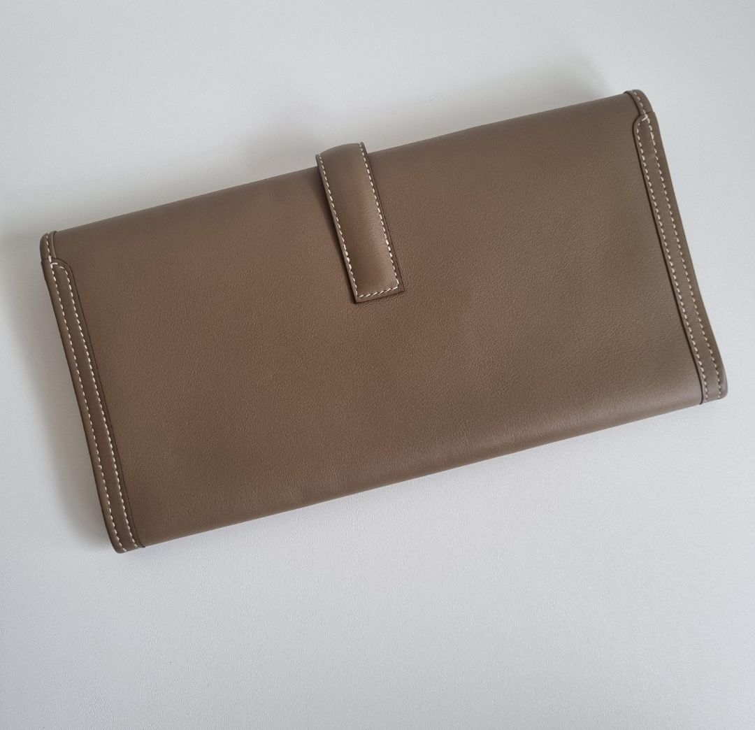 Hermes Etoupe Swift Leather Elan Jige 29 Clutch