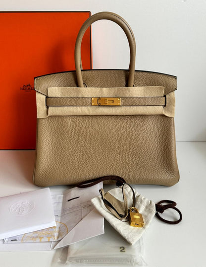Hermès Birkin 30 Trench Clemence Leather with Gold Hardware