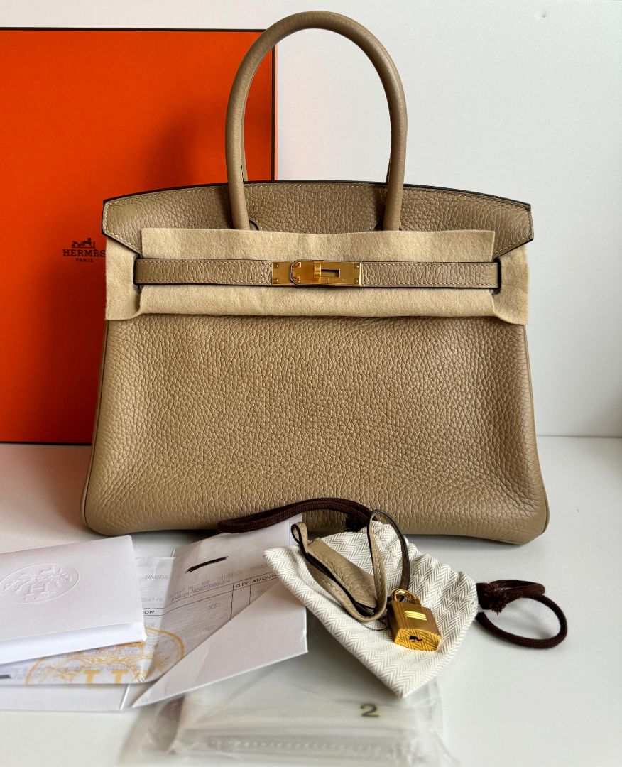 Hermès Birkin 30 Trench Clemence Leather with Gold Hardware
