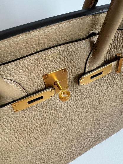 Hermès Birkin 30 Trench Clemence Leather with Gold Hardware