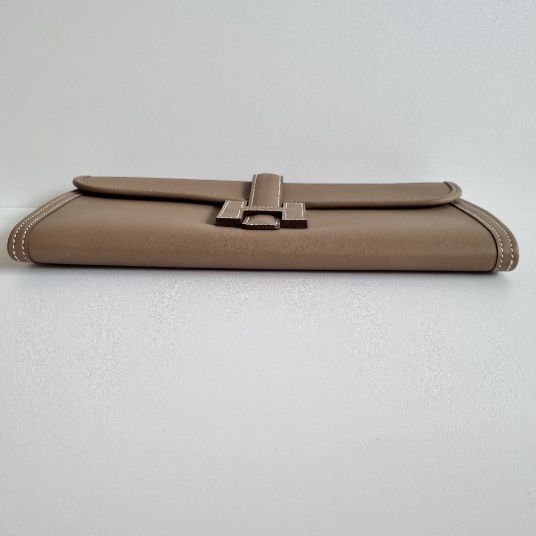 Hermès Etoupe Jige Clutch Swift