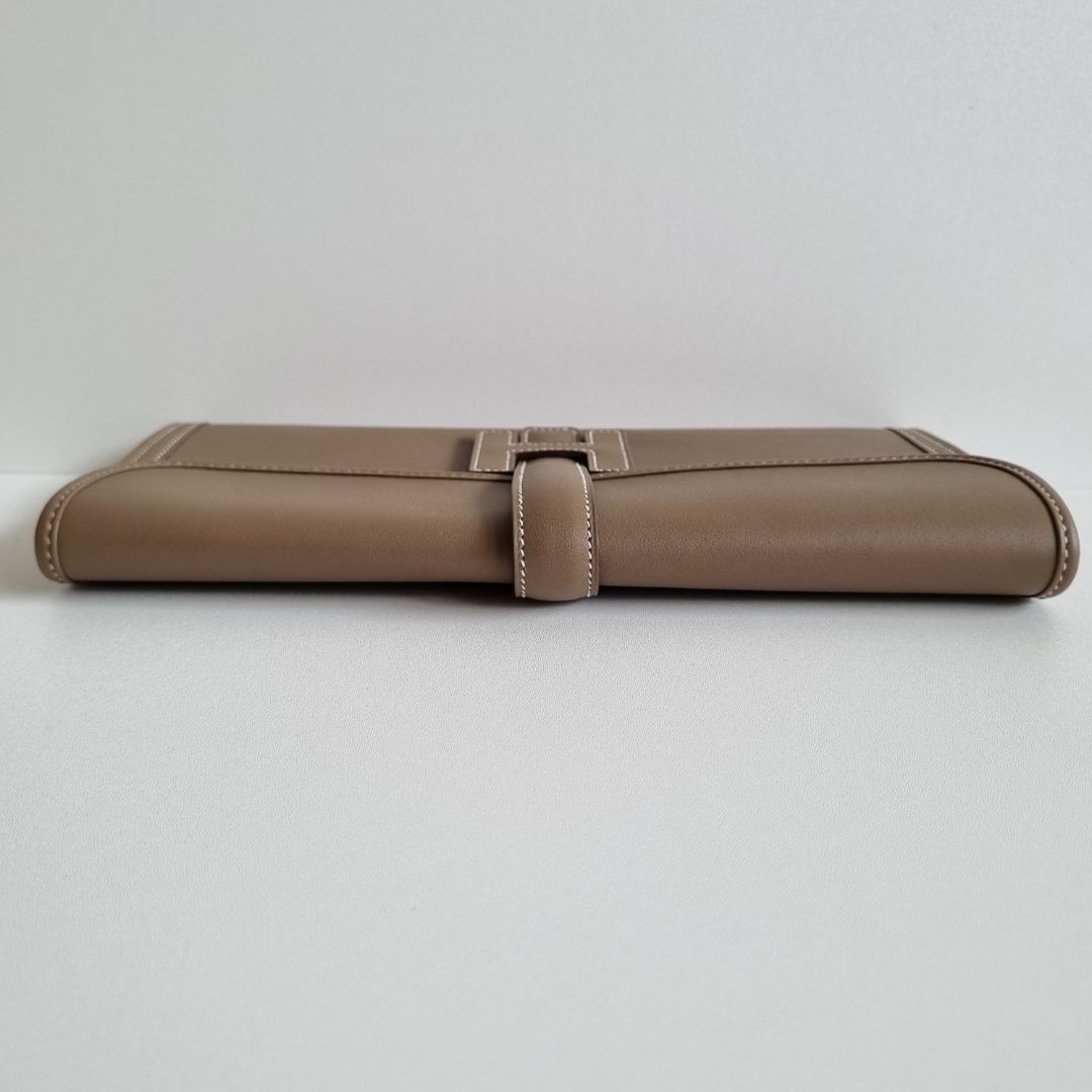 Hermès Etoupe Jige Clutch Swift
