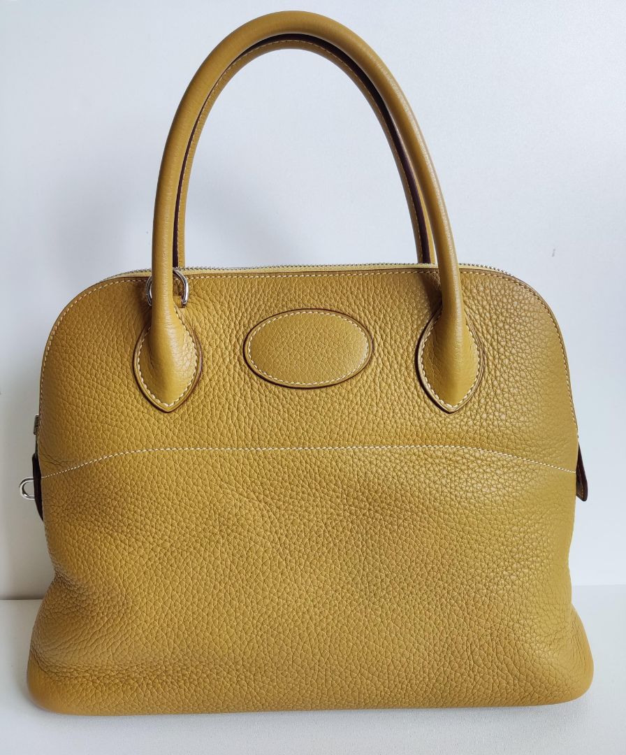 Hermès Bolide 31 Clemence Leather in Curry