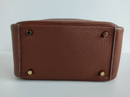 Hermès Gold Leather Lindy Mini Shoulder Bag