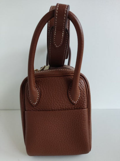 Hermès Gold Leather Lindy Mini Shoulder Bag