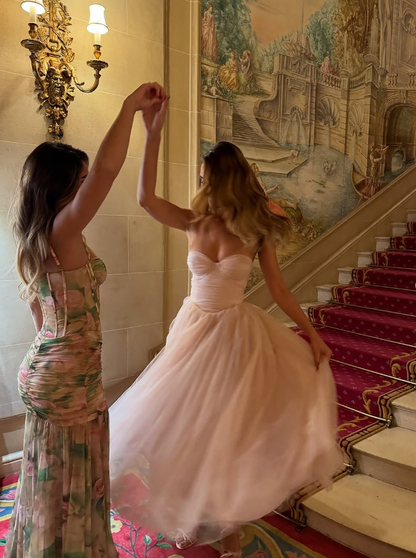 Cute A Line Sweetheart Neck Light Pink Tulle Prom Dress Birthday Dress SH2507