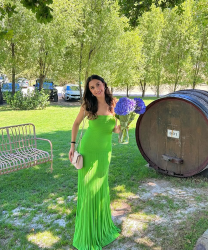 Stunning Sheath Strapless Green Satin Long Prom Dress Evening Dress SH2301