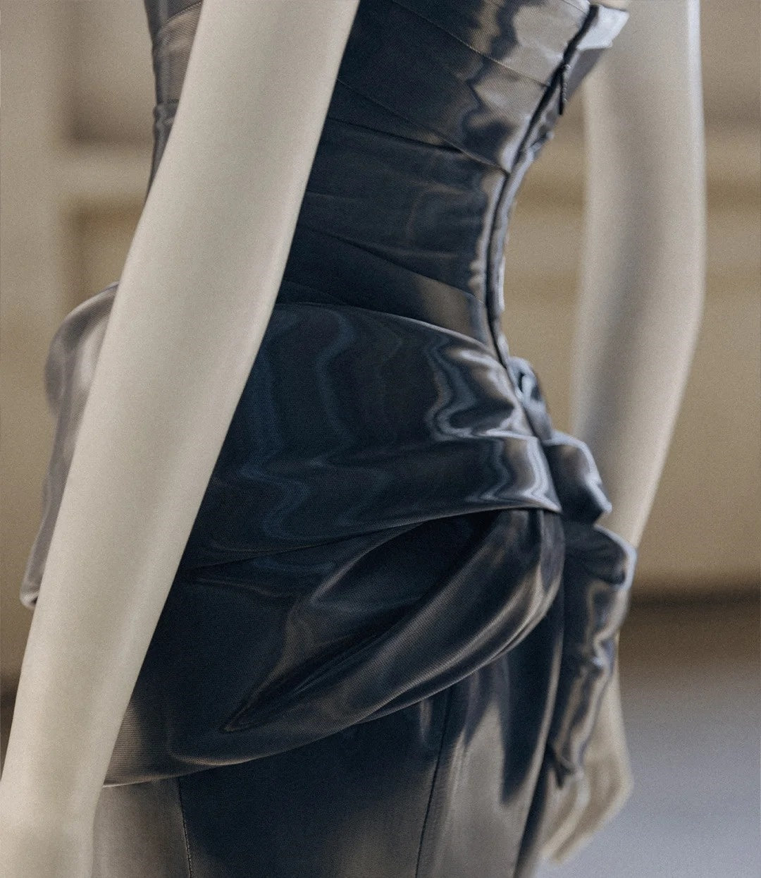 ____Blue Gothic Cyber Mechanical Goddess Liquid Metal Dress Y3K Long Satin Ball Gown Evening Dress gh4545