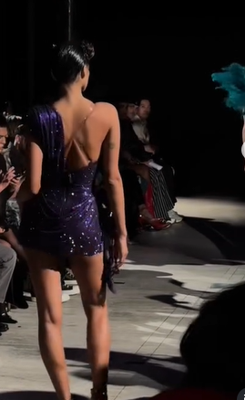 Elegant Purple Sequin Pleated A Line Short Party Dress Cocktail Dress S296