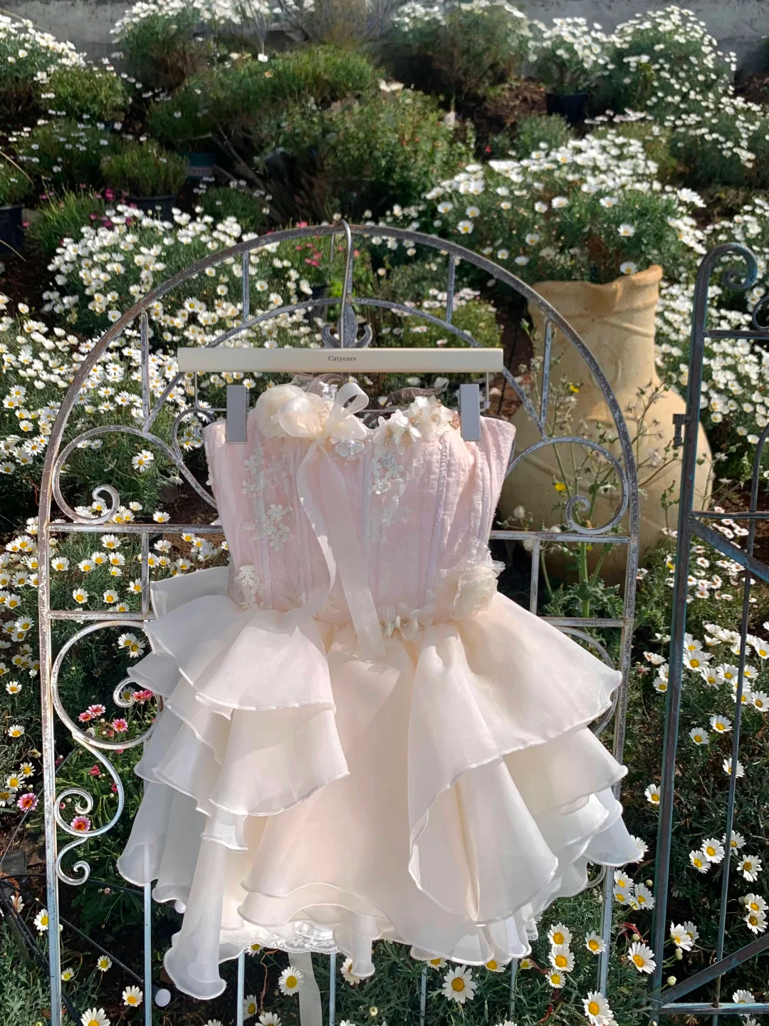 Sweet Pink Strapless Chiffon Appliques Short Birthday Outfits Cute A Line Homecoming Dress S404