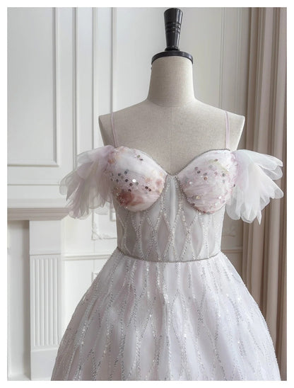 Pink Sweet Sequin Short Tulle Homecoming Dress Birthday Party Dress gh5042