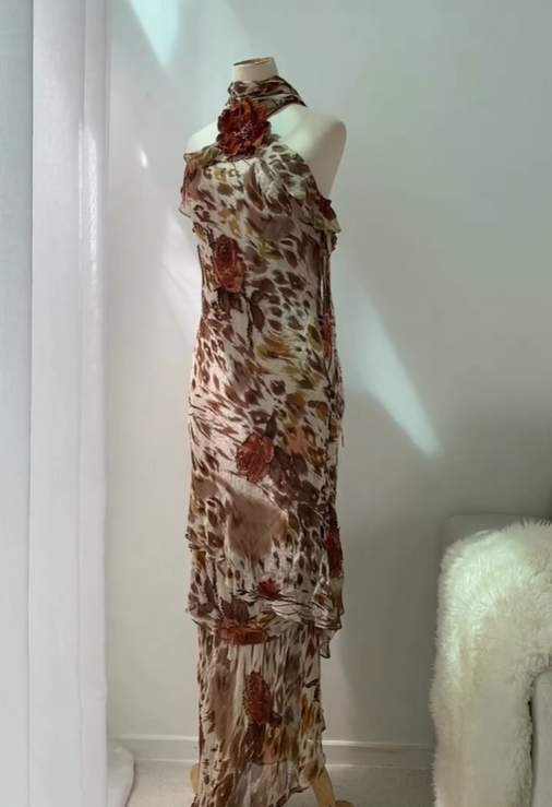 Vintage Sheath Halter Chiffon Prom Dress Evening Dress SH2026