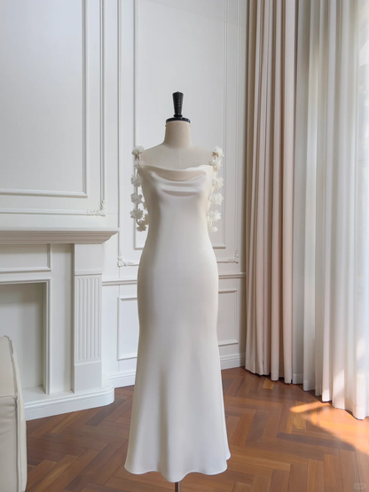 Charming White Spaghetti Straps Formal Party Dress Guest Dress S482