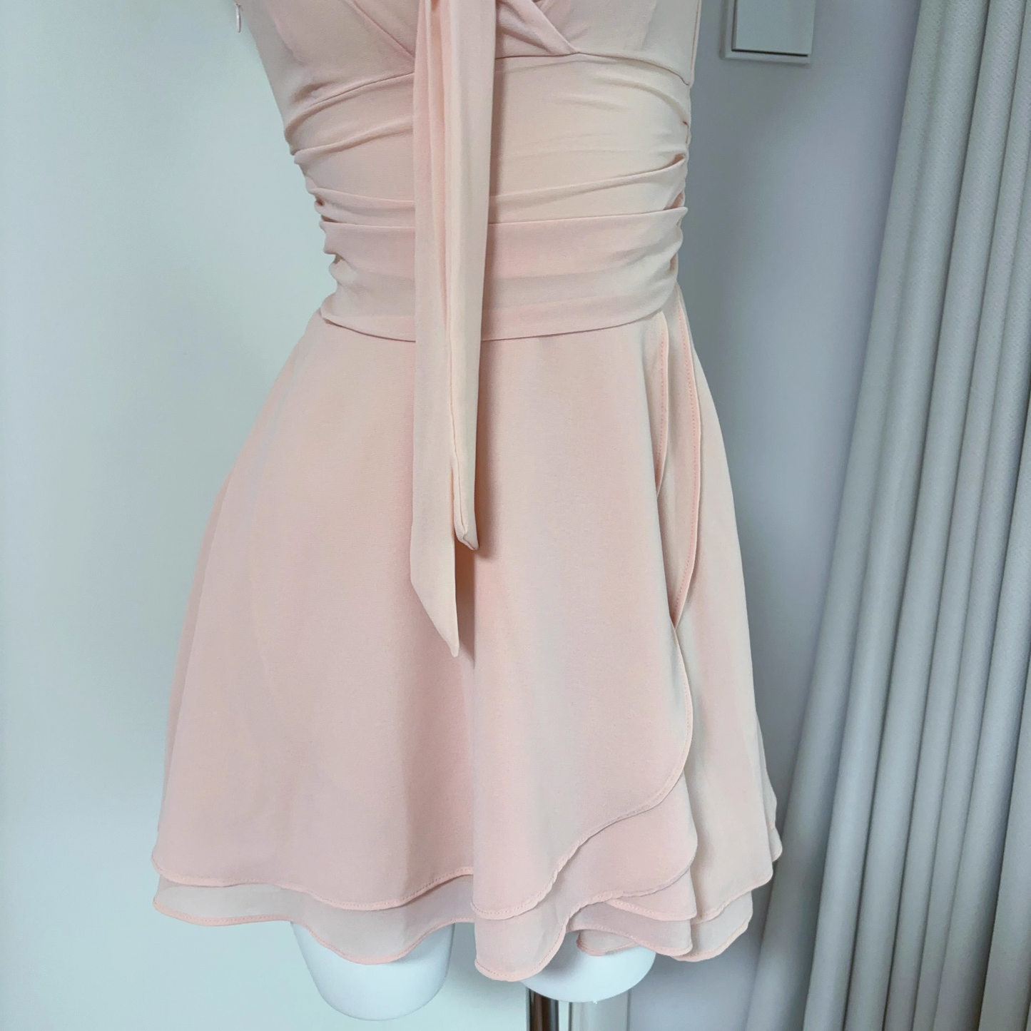Pink Sleeveless Chiffon Short Vacation Dress Cocktail Dress S218