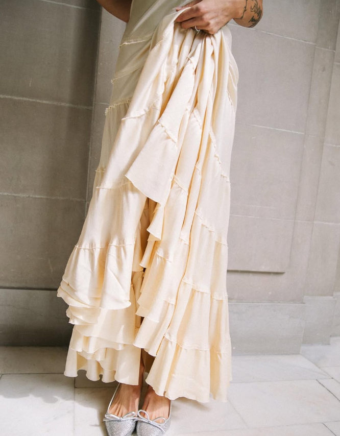 Simple A Line Spaghetti Strap Light Champagne Satin Evening Dress Party Dress SH2679