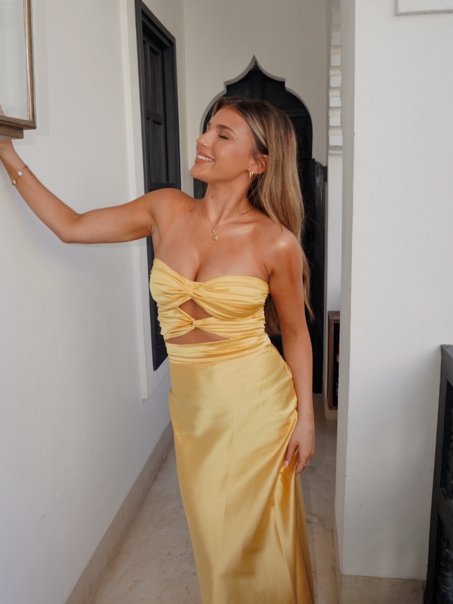 Sweet Strapless Satin A Line Prom Dress Long Party Evening Dress SH1562