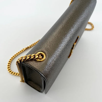 Saint Laurent Bronze Textured Leather Medium Kate Bag